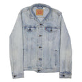 LEVI'S Womens Blue Denim Cotton Blend Jacket L Button Closure Classic Style