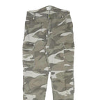 DENIM COLLECTION Mens Cotton Blend Grey Camouflage Relaxed Cargo Trousers W26