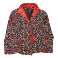 MINIYE Womens Black & Red Asian Inspired Button Jacket L Polyester Blend Floral