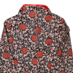 MINIYE Womens Black & Red Asian Inspired Button Jacket L Polyester Blend Floral