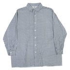 LOTUS Mens Black & White Check Shirt XL Cotton Button Down Casual Formal