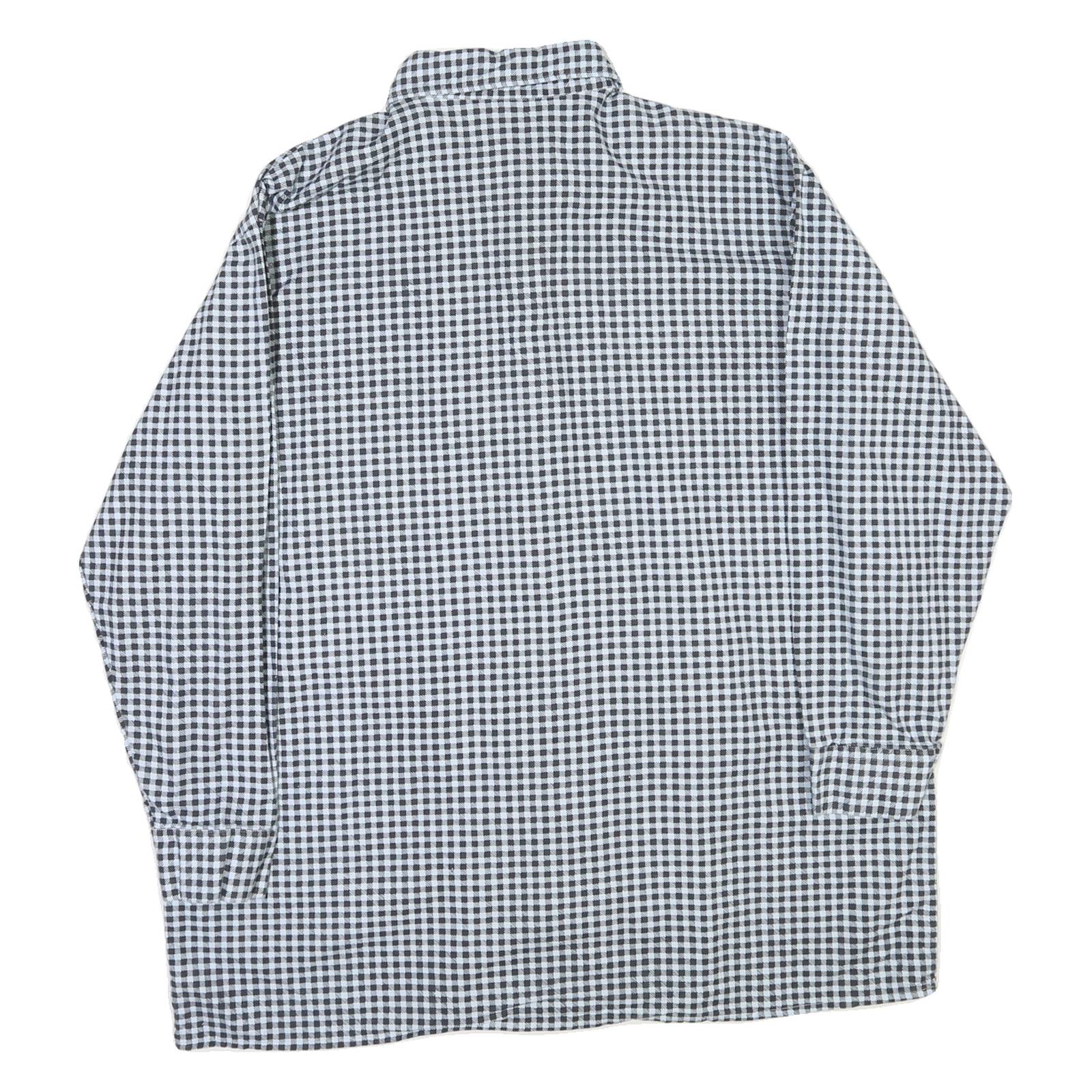 LOTUS Mens Black & White Check Shirt XL Cotton Button Down Casual Formal