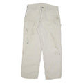 CARHARTT Mens Beige Cotton Blend Relaxed Straight Trousers W34 L29 Workwear
