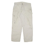 CARHARTT Mens Beige Cotton Blend Relaxed Straight Trousers W34 L29 Workwear