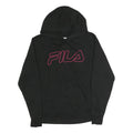 FILA Womens Black Hoodie S Cotton Pullover Sweatshirt Logo Print
