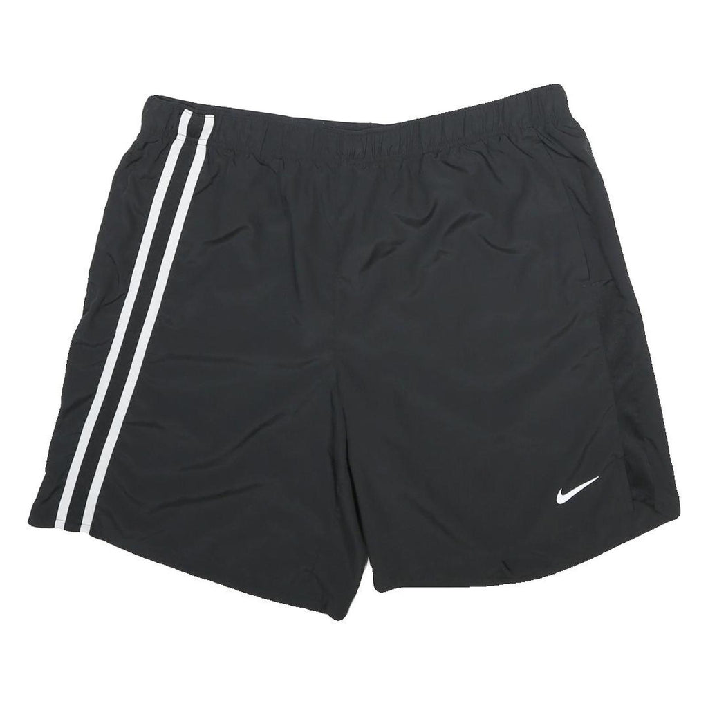 NIKE Mens Black Sports Polyester Casual Shorts 2XL W38 Elastic Waistband