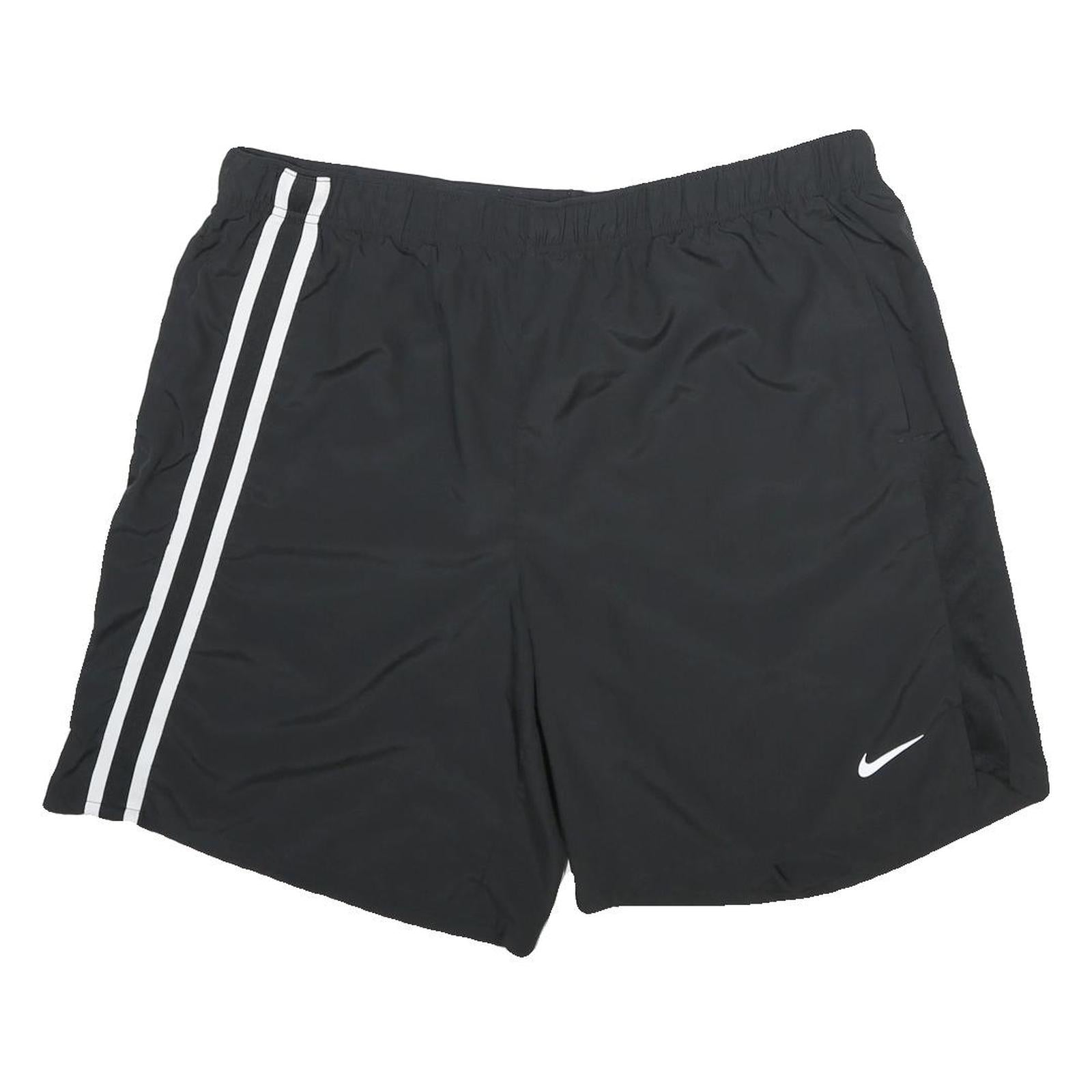 NIKE Mens Black Sports Polyester Casual Shorts 2XL W38 Elastic Waistband