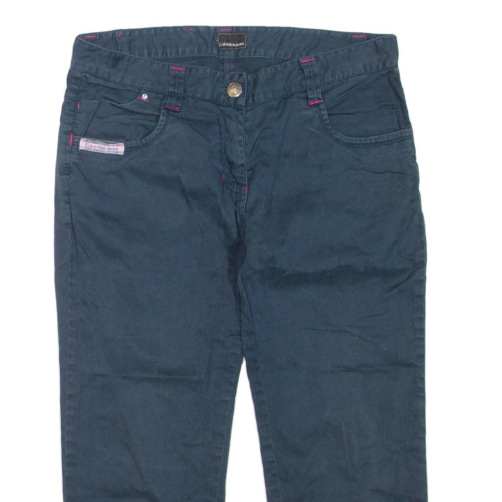 CALVIN KLEIN JEANS 3/4 Leg Womens Casual Shorts Blue XS W28