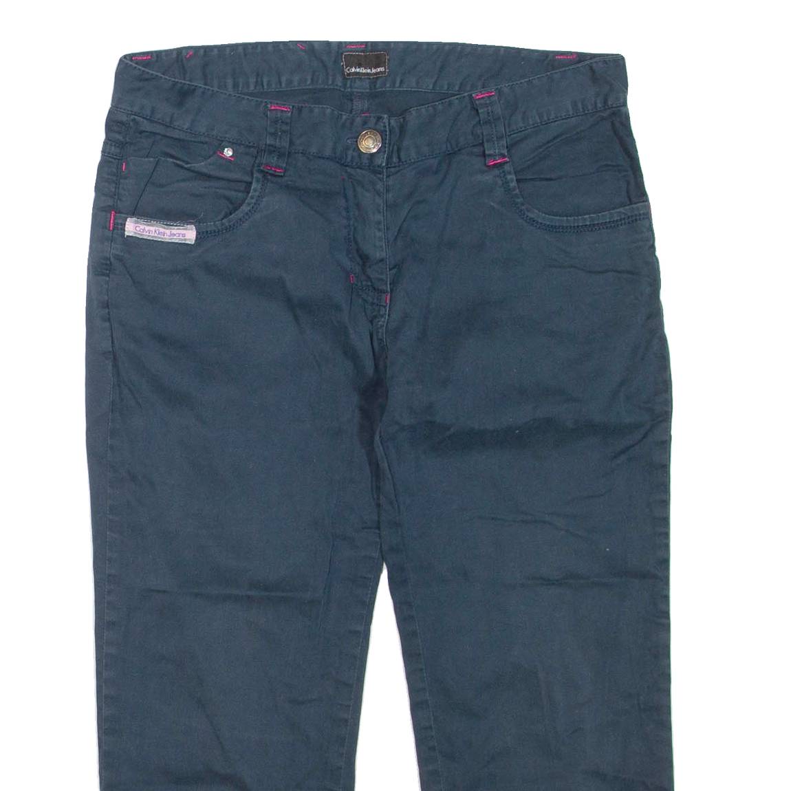 CALVIN KLEIN JEANS 3/4 Leg Womens Casual Shorts Blue XS W28
