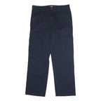 WRANGLER Mens Cotton Blend Navy Regular Straight Trousers W32 L30 Cargo Pockets