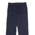 WRANGLER Mens Cotton Blend Navy Regular Straight Trousers W32 L30 Cargo Pockets