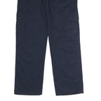 WRANGLER Mens Cotton Blend Navy Regular Straight Trousers W32 L30 Cargo Pockets