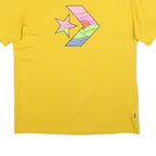 CONVERSE Mens Yellow Graphic T-Shirt XL Short Sleeve Crew Neck Casual Cotton