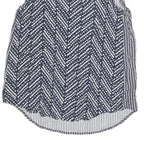 TOMMY HILFIGER Womens Navy & White Printed Sleeveless Round Neck Top S Casual