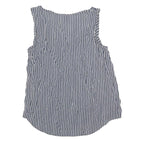 TOMMY HILFIGER Womens Navy & White Printed Sleeveless Round Neck Top S Casual