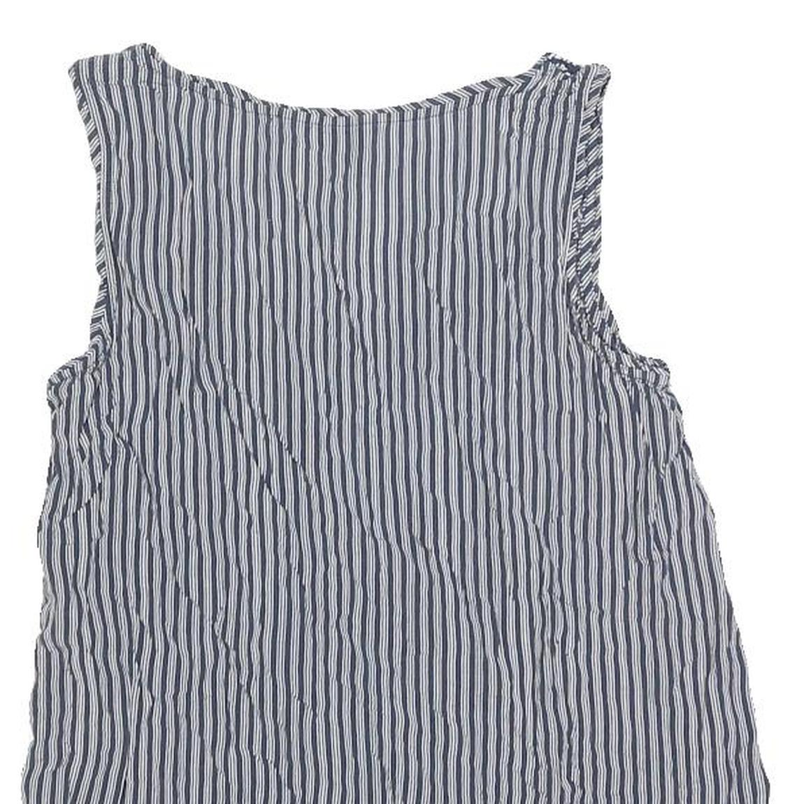 TOMMY HILFIGER Womens Navy & White Printed Sleeveless Round Neck Top S Casual