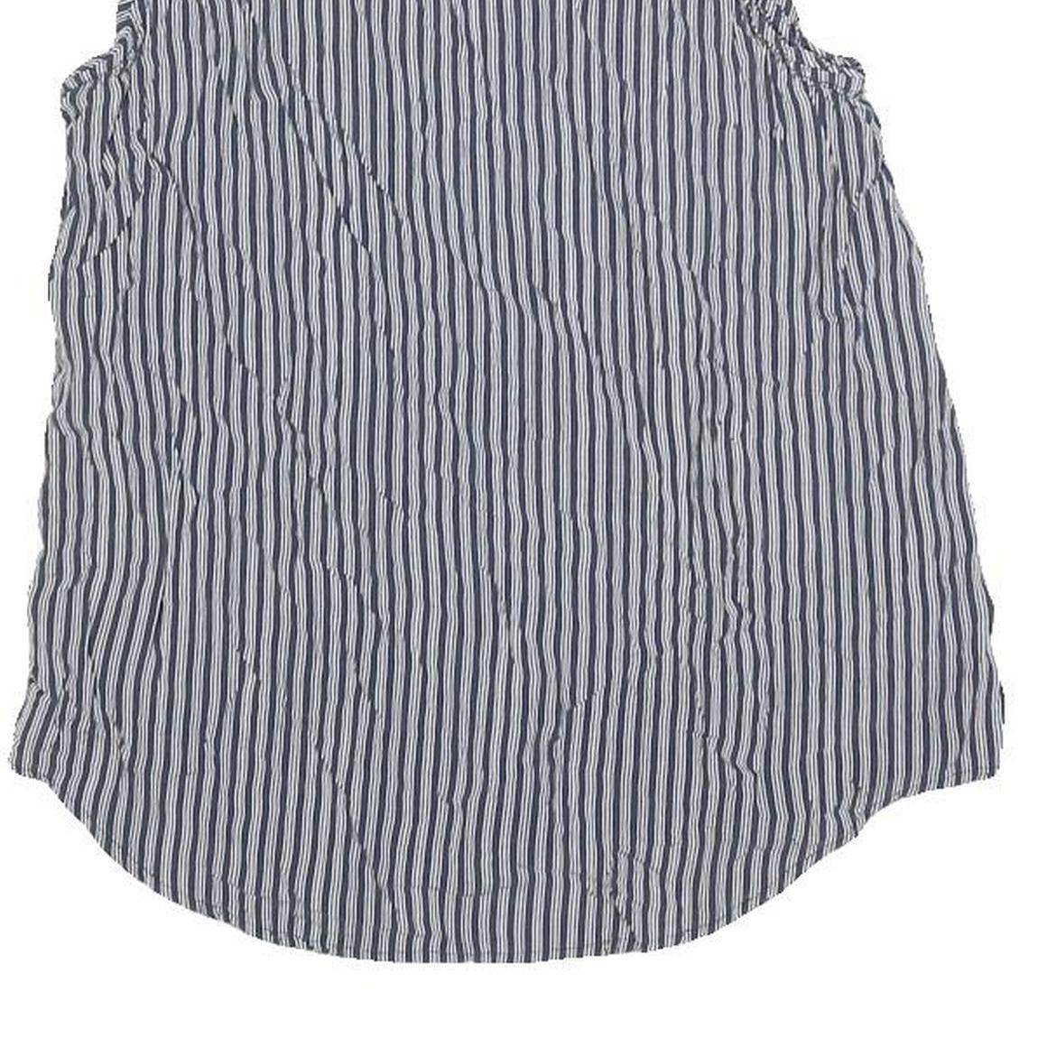 TOMMY HILFIGER Womens Navy & White Printed Sleeveless Round Neck Top S Casual