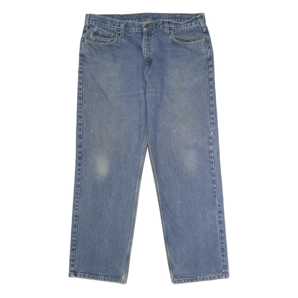 CARHARTT Mens Classic Blue Denim Jeans W40 L30 Zip Closure Relaxed Fit
