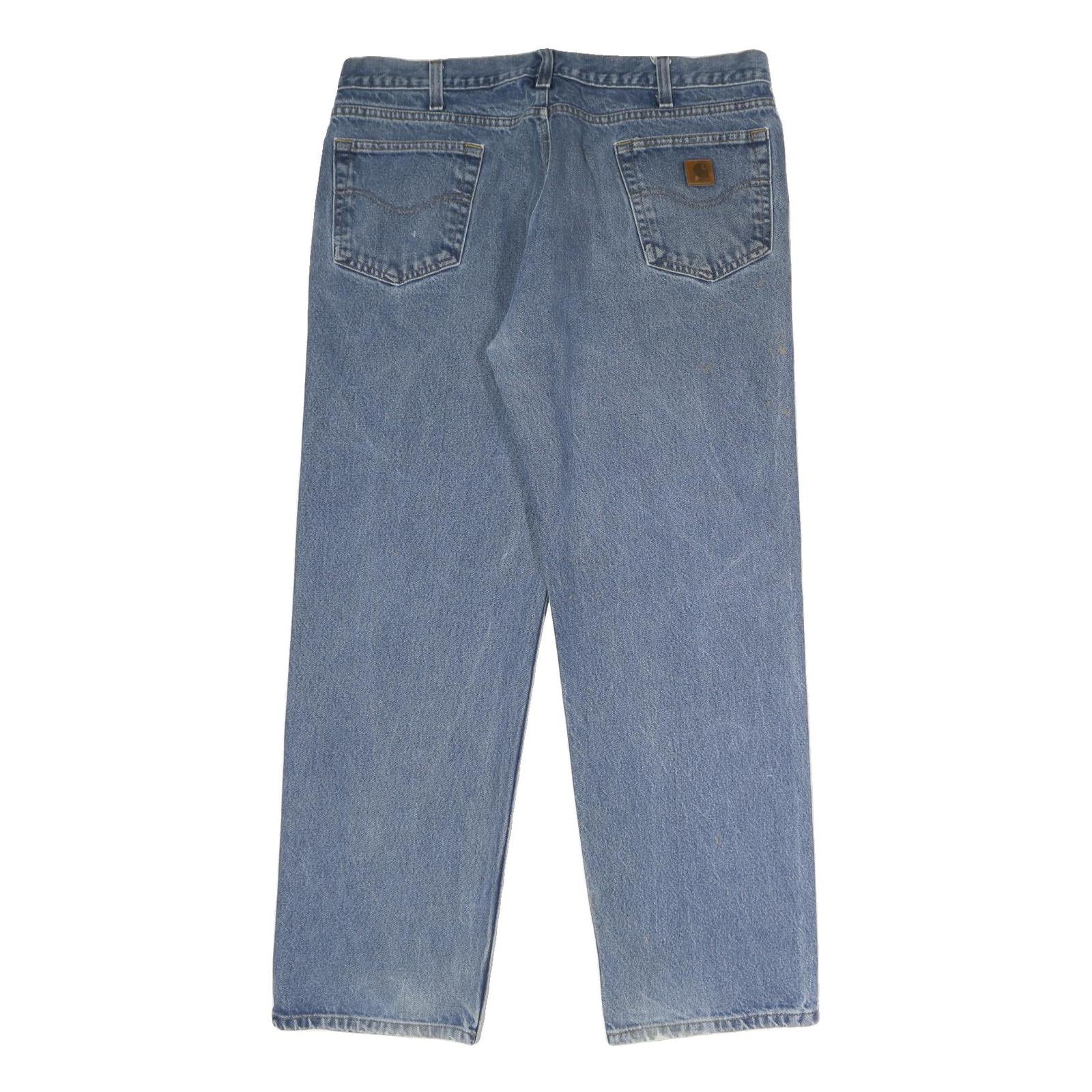 CARHARTT Mens Classic Blue Denim Jeans W40 L30 Zip Closure Relaxed Fit