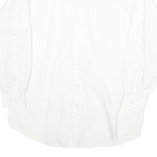 NAUTICA Mens White Plain Shirt L Cotton Blend Button Down Collar Long Sleeve