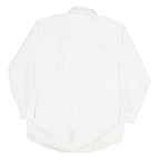 NAUTICA Mens White Plain Shirt L Cotton Blend Button Down Collar Long Sleeve