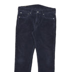 LEVI'S Mens Slim Navy Blue Cotton Blend Trousers W30 L27 Zip Closure