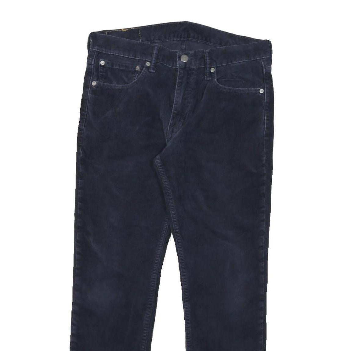 LEVI'S Mens Slim Navy Blue Cotton Blend Trousers W30 L27 Zip Closure