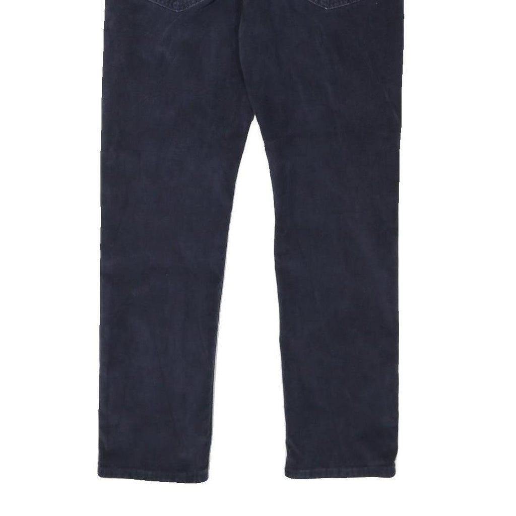 LEVI'S Mens Slim Navy Blue Cotton Blend Trousers W30 L27 Zip Closure