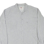 LEVI'S Mens Blue & White Striped Shirt 2XL Cotton Blend Long Sleeve Casual