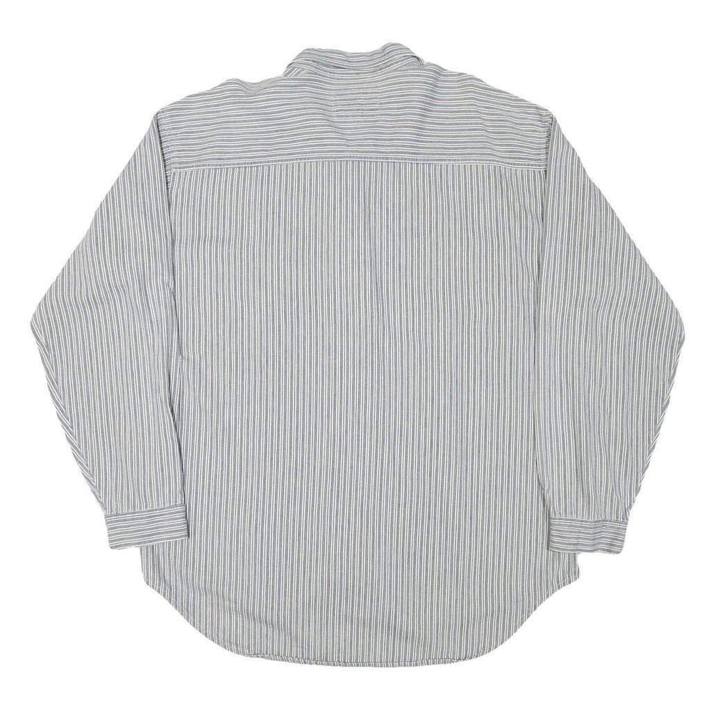 LEVI'S Mens Blue & White Striped Shirt 2XL Cotton Blend Long Sleeve Casual