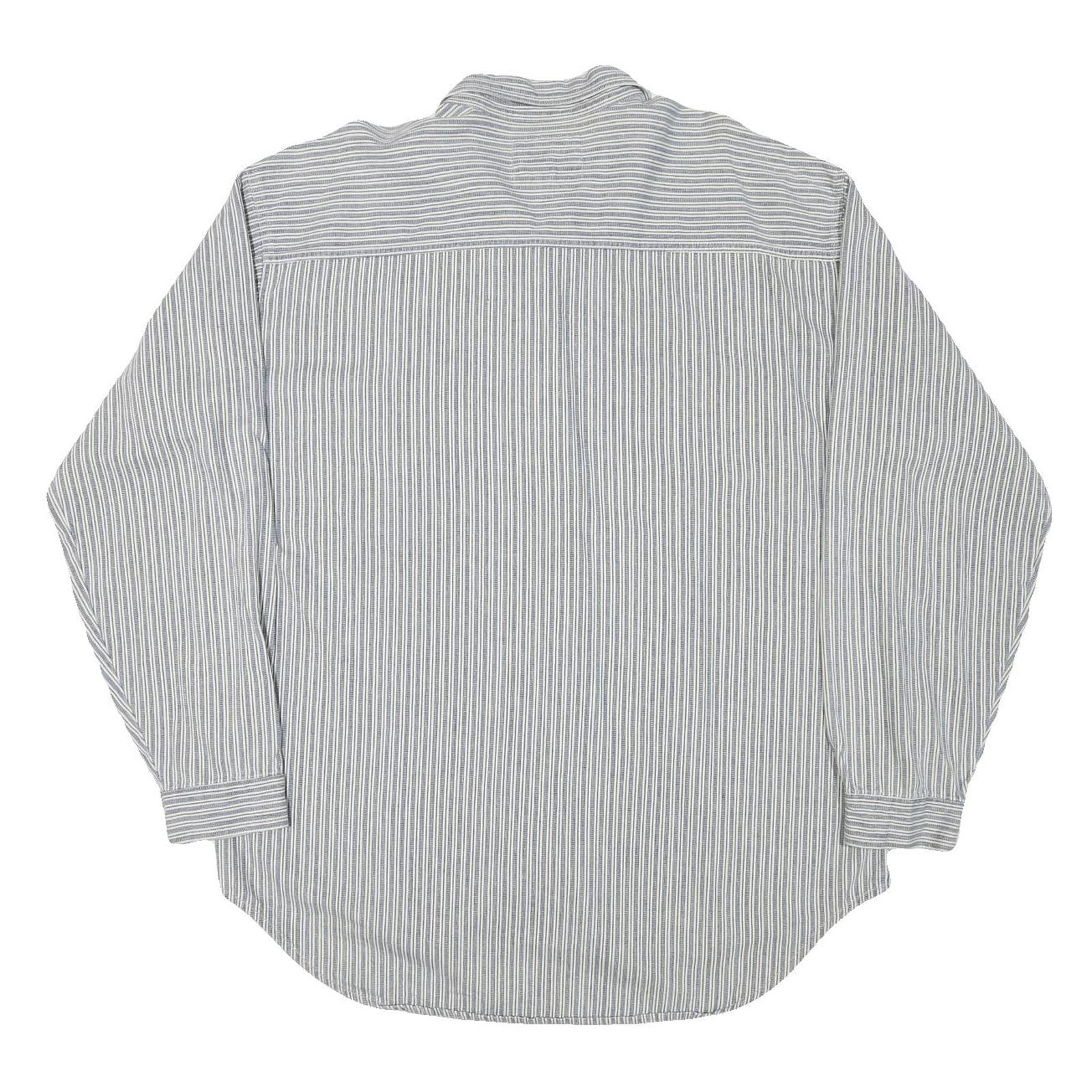 LEVI'S Mens Blue & White Striped Shirt 2XL Cotton Blend Long Sleeve Casual