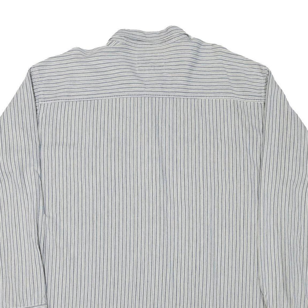 LEVI'S Mens Blue & White Striped Shirt 2XL Cotton Blend Long Sleeve Casual