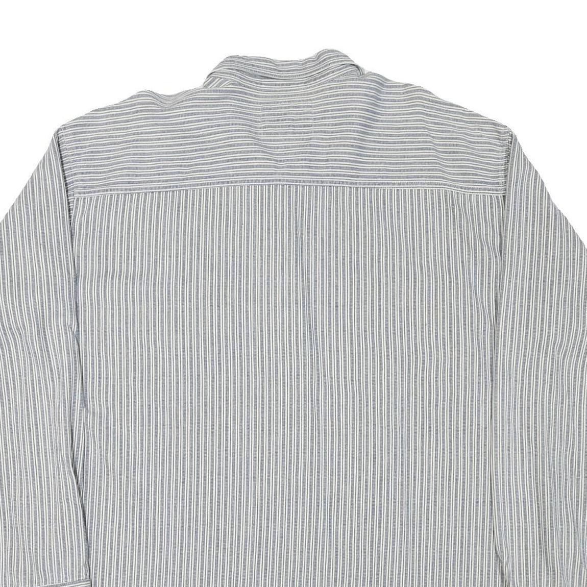 LEVI'S Mens Blue & White Striped Shirt 2XL Cotton Blend Long Sleeve Casual