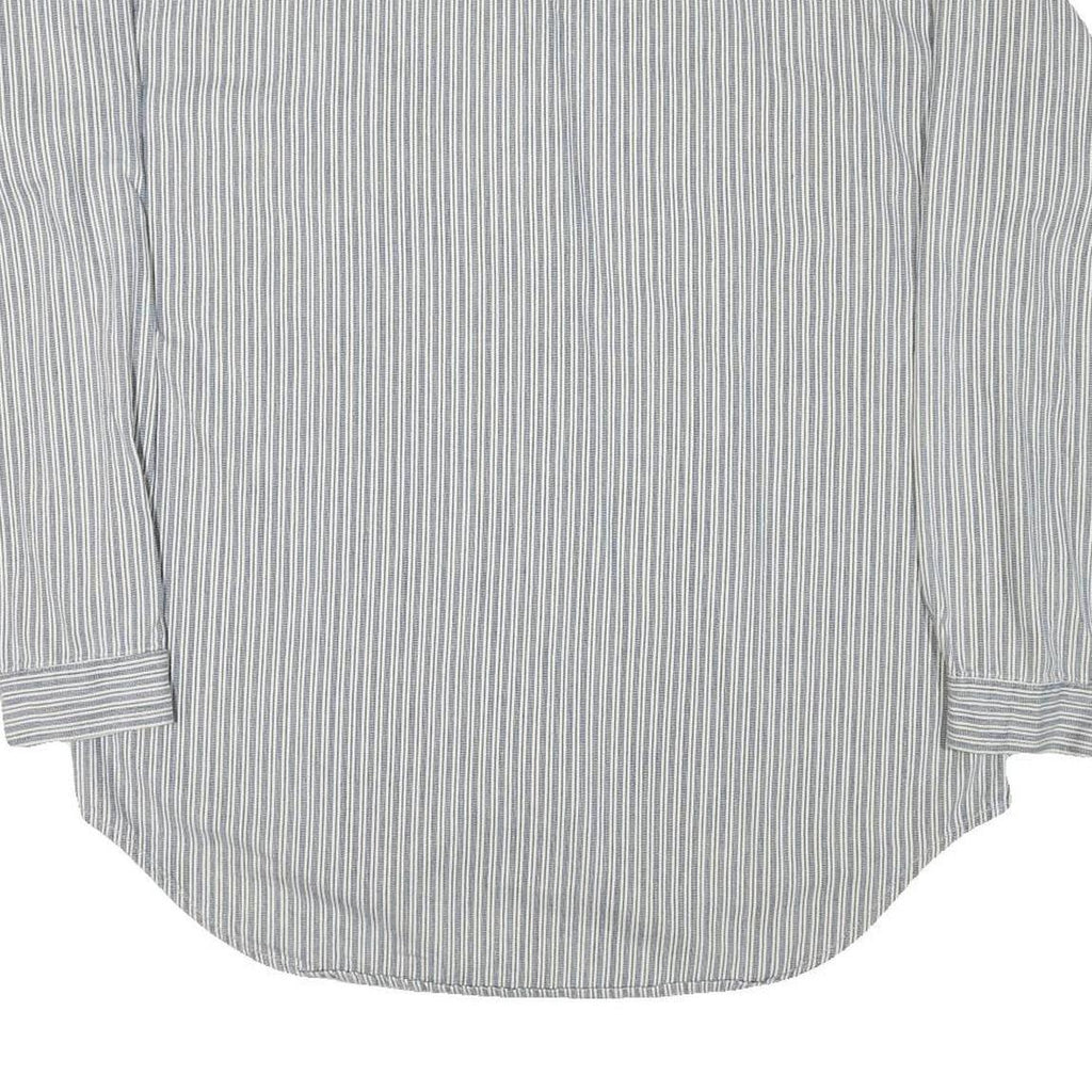 LEVI'S Mens Blue & White Striped Shirt 2XL Cotton Blend Long Sleeve Casual