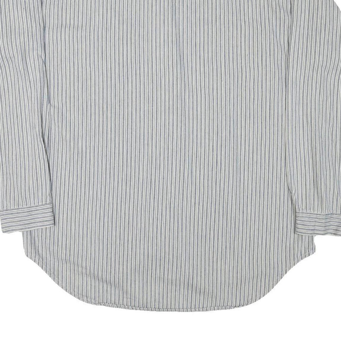 LEVI'S Mens Blue & White Striped Shirt 2XL Cotton Blend Long Sleeve Casual