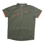 IXS Mens Green & Orange Cycling Zip Neck T-Shirt 3XL Short Sleeve Polyester