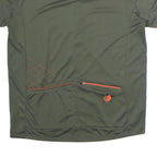 IXS Mens Green & Orange Cycling Zip Neck T-Shirt 3XL Short Sleeve Polyester