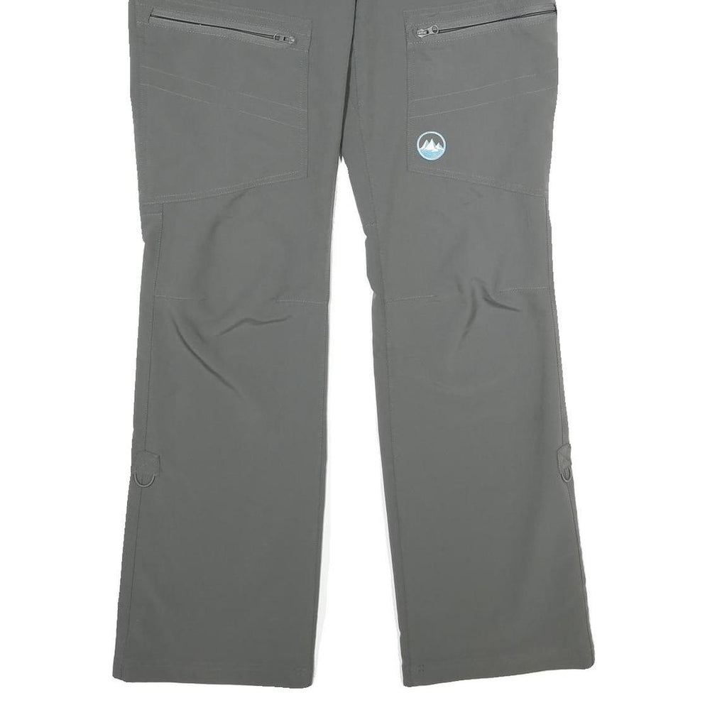 POLARINO Womens Polyester Blend Green Regular Fit Straight Leg Trousers W32 L34