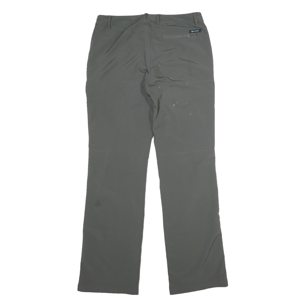 POLARINO Womens Polyester Blend Green Regular Fit Straight Leg Trousers W32 L34