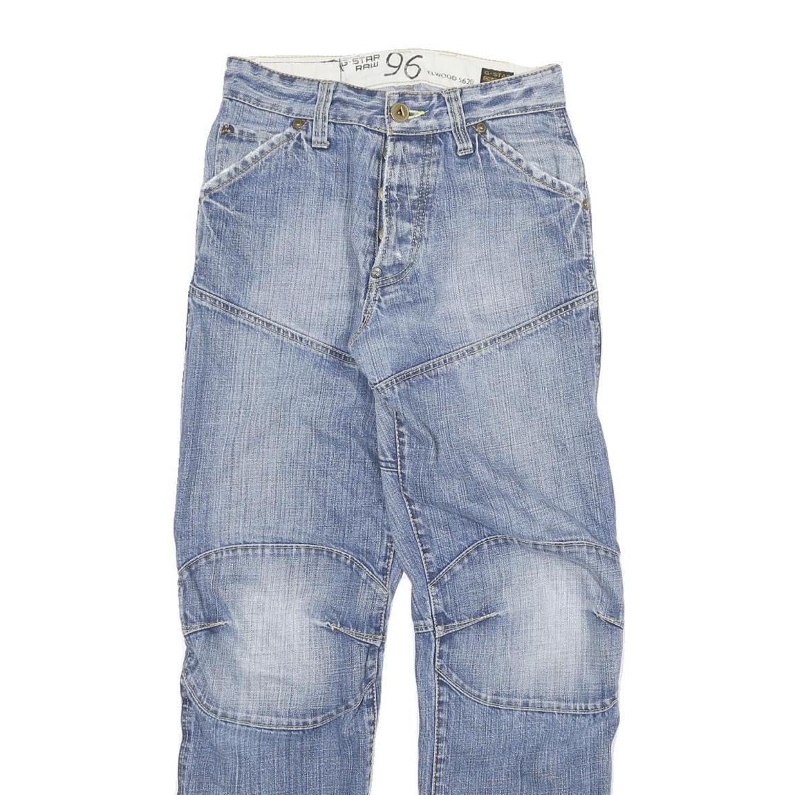 G-STAR Mens Jeans Blue Relaxed Straight Denim Medium W26 L29 Button Closure