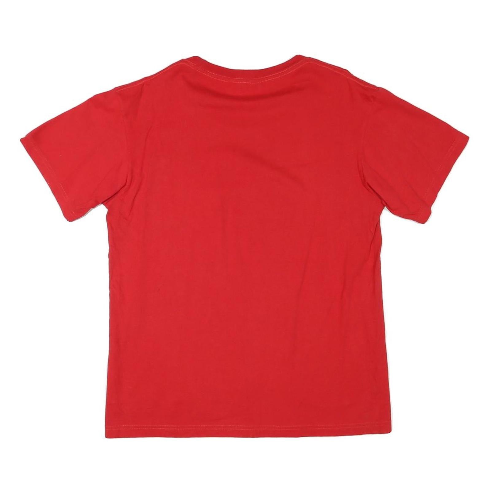 CHAMPION Mens Red Plain T-Shirt L Short Sleeve Crew Neck Classic Cotton Blend