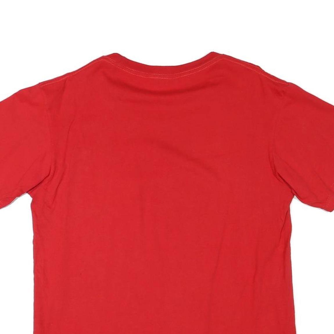 CHAMPION Mens Red Plain T-Shirt L Short Sleeve Crew Neck Classic Cotton Blend