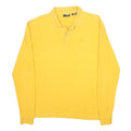 FILA Mens Yellow Long Sleeve Plain M Cotton Polo Shirt Basic