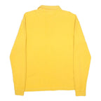 FILA Mens Yellow Long Sleeve Plain M Cotton Polo Shirt Basic