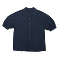 KENZO Womens Navy Blue Shirt Short Sleeve Button Neck M Casual Cotton Blend