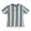 GUESS Mens Grey & Green Striped T-Shirt S Short Sleeve Crew Neck Cotton Blend