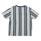 GUESS Mens Grey & Green Striped T-Shirt S Short Sleeve Crew Neck Cotton Blend