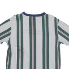 GUESS Mens Grey & Green Striped T-Shirt S Short Sleeve Crew Neck Cotton Blend