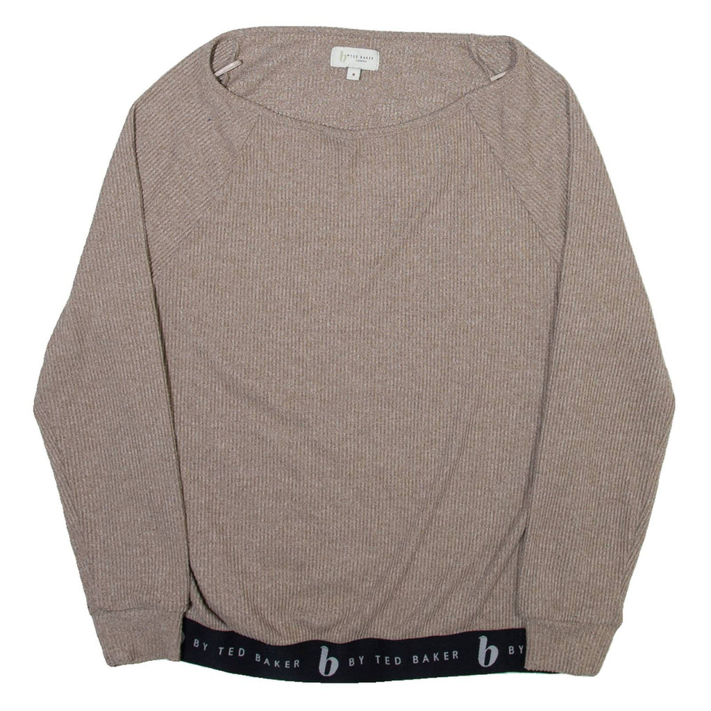 TED BAKER Womens Jumper Brown Tight Knit UK 8