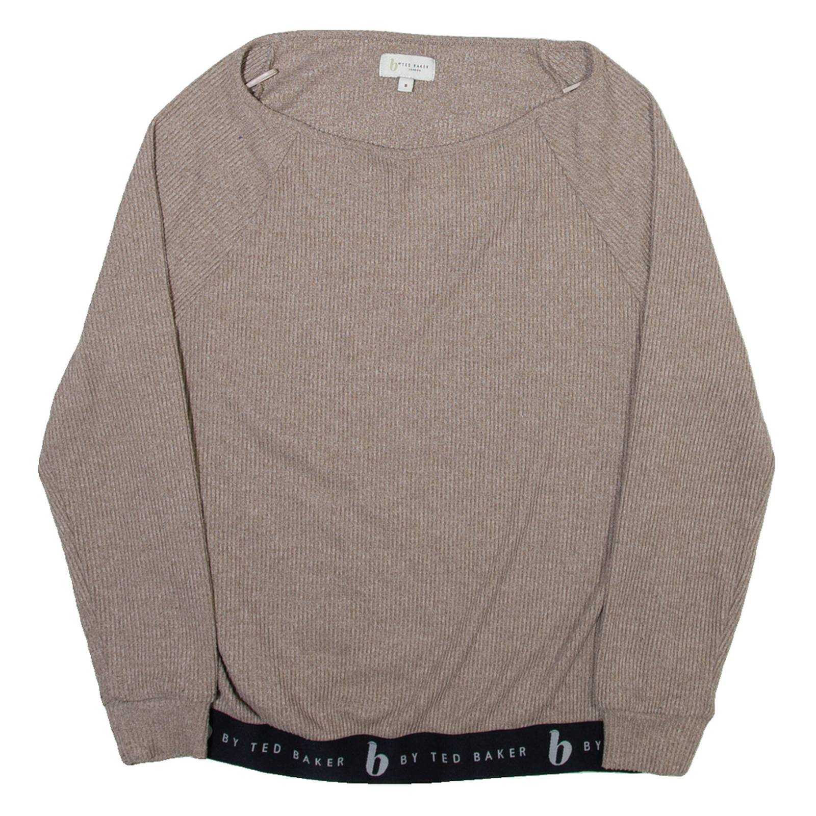 TED BAKER Womens Jumper Brown Tight Knit UK 8